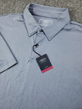 Charles Tyrwhitt Jersey Polo Shirt Mens XL Short Sleeve Preppy Casual Blue NEW